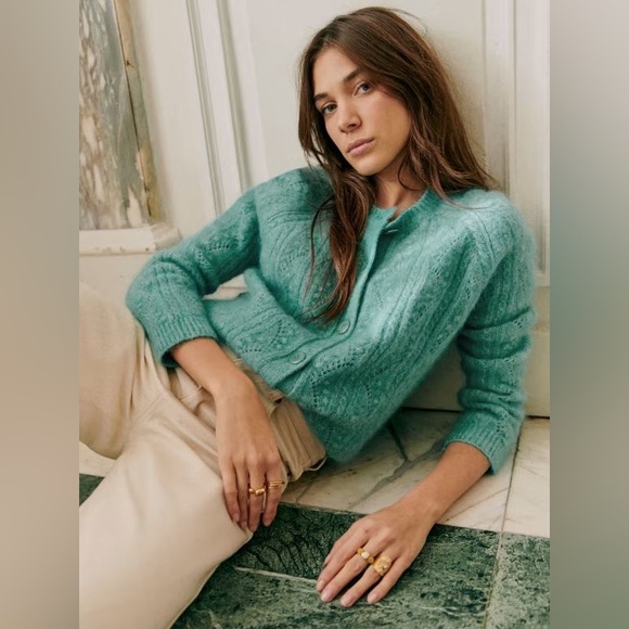 Sezane Sweaters - NWT Sezane Magda Cardigan Celadon Green - Size S
